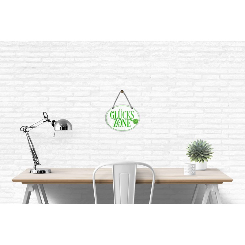 Glückszone Sign - Hanging Sign with Cord and Suction Cup