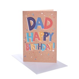 UK Greetings | Birthday Card for Dad | Happy Birthday Gifts | Him, Boys, Men | Colourful Text Design | With Envelope | 143 x 216 mm