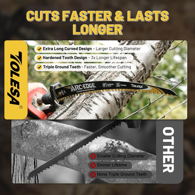 TOLESA 12&15in. Japanese Teeth Reciprocating Saw Blade, Arc Edge Wood