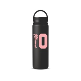 ALLNTRENDS Miami 10 Water Bottle Sport Miami Soccer Vacuum Bottle 24Oz (Black)