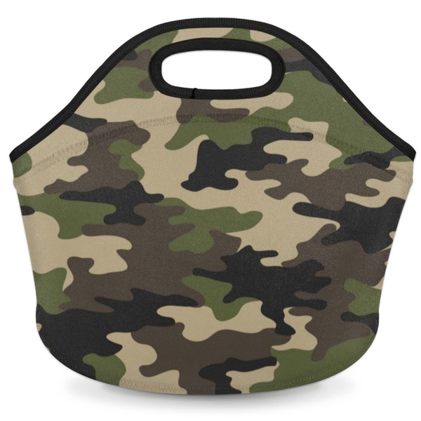 Insulated Neoprene Lunch Bag for Women Men Kids Abstract Camo