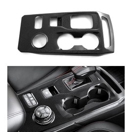 ushilife Central Control Gear Shift Panel Trim Cover Compatible with 2024 2025 2026 Ford Ranger Raptor, ABS Carbon Fiber Look Console Gear Shifter Bezel Shift Box Sticker Decorative Cover