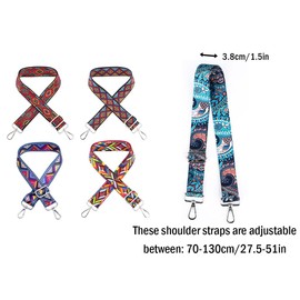 Anlising 5PCS Adjustable Wide Shoulder Bag Strap, Boho Adjustable Shoulder Strap, Bag Strap Replacement Belt, Crossbody Bag Straps, Adjustable Replacement Handbag Straps, for Handbags, DIY Bags