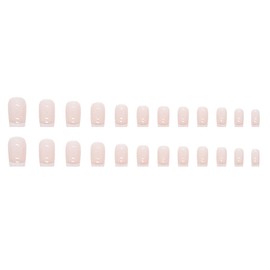 SINLOV Coffin False Nails Short Press on Nails White Gradient French Fake Nails Ballerina Acrylic Stick On Nails for Women and Girls