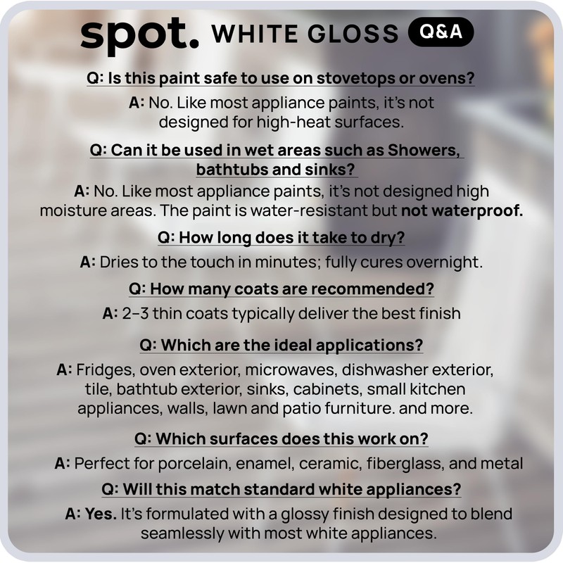 spot. High-Gloss White Touch Up Paint – Porcelain and Appliance