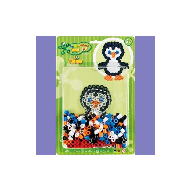 Hama Perlen 8938 Penguin Set with Approx. 250 Colourful Maxi