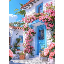 MAXBYE Blumen Diamond Painting Art Kits für Erwachsene, 5D Diamond Art Kits DIY Full Drill Kunst Crystal Malerei Für Anfänger, Hauslandschaft Diamant Kreuzstich Geschenke Home Wall Dekor 30x40cm