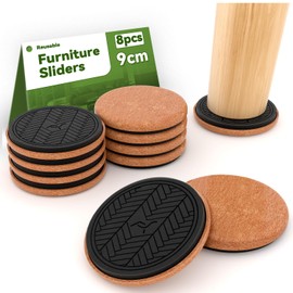 Felt Furniture Sliders for Hardwood Floors – 9cm Heavy Duty Non-Scratch Protectors, 8-pack Reusable Gliders & Pads, Effortless Moving of Heavy Furniture Quickly