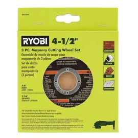 Ryobi 3pc Masonry Cutting Wheel Set 4 1/2" Cutting Wheels
