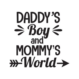 Nursery Daddy's Boy and Mommy's World Gift Ideas for Nursery Room Parenthood Wall Art Sticker Designs Vinyl Stickers for Home House Walls Rooms Windows Bedroom Decoration Size (14x14 inch)