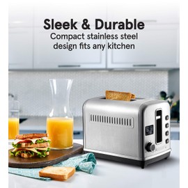 Gourmia GDT2650 Digital Multi-Function Stainless Steel Toaster