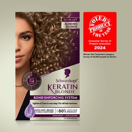 Schwarzkopf Keratin Blonde Hair Dye Almond Blonde 11.1, Hi-Lift Permanent Color, 1 Application - Hair Color Enriched with Keratin, Lightens up to 4 Levels and Protects Hair from Breakage