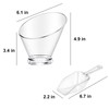 6 Pcs Clear Plastic Angled Serving Bowls and Scoops, 3