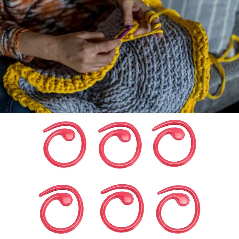 50PCS Metal Stitch Markers Spiral Markers Multifunctional Crochet Locking Hooks