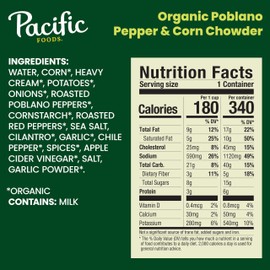Pacific Foods Organic Poblano Pepper and Corn Chowder, 16.3 oz Can