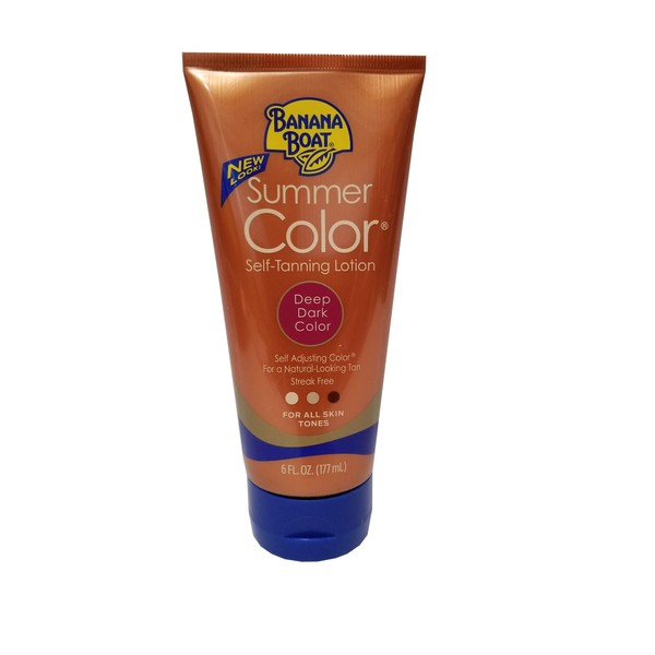 PACK OF 6 - Banana Boat Summer Color Self-Tanning Lotion Deep Dark Color - 6 Ounces
