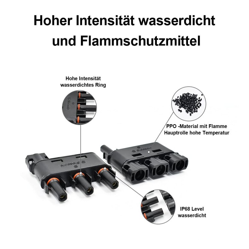 SayHome Solar Y Plug, 1500 V DC Solar T Connector,