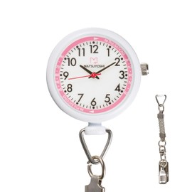 Matsuyoshi Nurse Watch, Luminous, Clip Type, Easy to Read Dial, Medical, Nursing, Nurse Watch, Nurse Goods, White