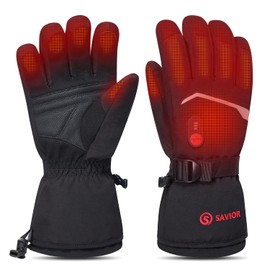 SAVIOR HEAT Rechargeable Heated Gloves with 3 Heating Levels - Electric Ski Gloves, Waterproof, Touchscreen Compatible for Men & Women