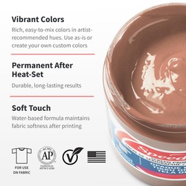 Speedball Opaque Fabric Screen Printing Ink, Metallic Color Assortment, 4-Ounce (4-Pack), Metallized Glimmer: Gold, Rose Gold, Silver, Black Pearl