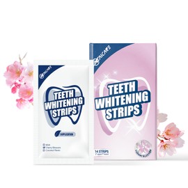 HealCare Whitening Strips, Teeth Whitening Strip, 28 Strips for Sensitive Teeth, Professional and Safe Teeth Whitening Kit Cherry Blossom，14 Treatments