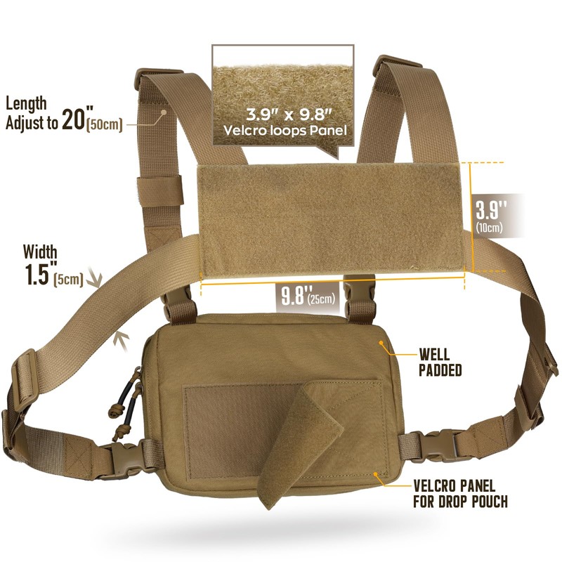 WYNEX Tactical Chest Rig Bag of Laser Cut Design, Molle