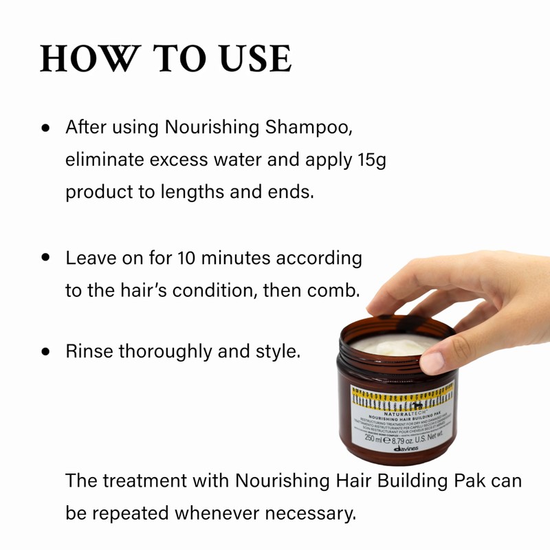 Davines Naturaltech NOURISHING Hair Building Pack, Restructure The Hair Shaft
