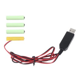 AAA Battery Eliminators USB Power Supply Cable Replace 4x 1.5V LR03 AAA Batteries For Radio Electric Toy Clock LED Light USB Power Converter Wire Virtual Battery Elimination Line For Electronic Toy