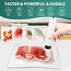 TOWODE Vacuum Sealer for Food - Cordless Handheld 1200mAh Vacuum Sealer Machine Compact Food Vacuum Sealer with 20 Pcs Sealer Bags for Food Preservation & Fresh, Meal Prep