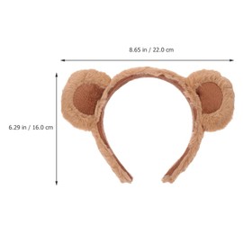 Beaupretty - Diadema de 3 piezas con orejas de oso para Halloween, animal, cosplay, accesorios para fiestas, para mujeres y niñas, color café