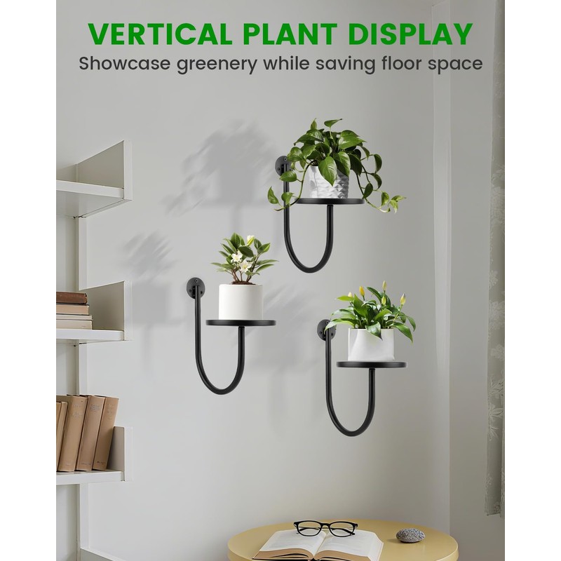 Wall Planters for Indoor Plants, Mounted Holder Shelf 3 Pack,