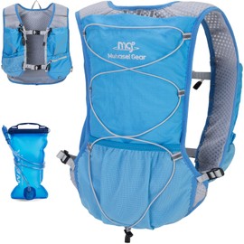 Lightweight Running Vest for Women and Men Hydration Backpack Pack with 1.5L Water Bladder Bag Running Gear Accessories for Hiking Trail Cycling Marathon (Blue)