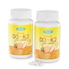 Vitamin D3+K2, D3 5000 IU with K2 MK-7 125 mcg, 120 Count, Gluten Free, 120 Day Supply, 2 Pack