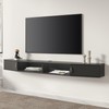 WAMPAT Floating TV Stand with Charging Station for 32-80 inch