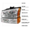 HABU Headlight Assembly for 2003-2006 Chevy Silverado 1500/1500HD/2500/2500HD/3500, 2002-2006 Avalanche