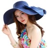 QUUPY Women Wide Brim Summer Hat Foldable Roll Up Beach