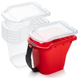 Mister Rui 4" Paint Bucket Hand Held, 8 Pack, Paint Cups, Paint Pail Liner with Lid, for Touch-ups, Crafts, and Coating Projects