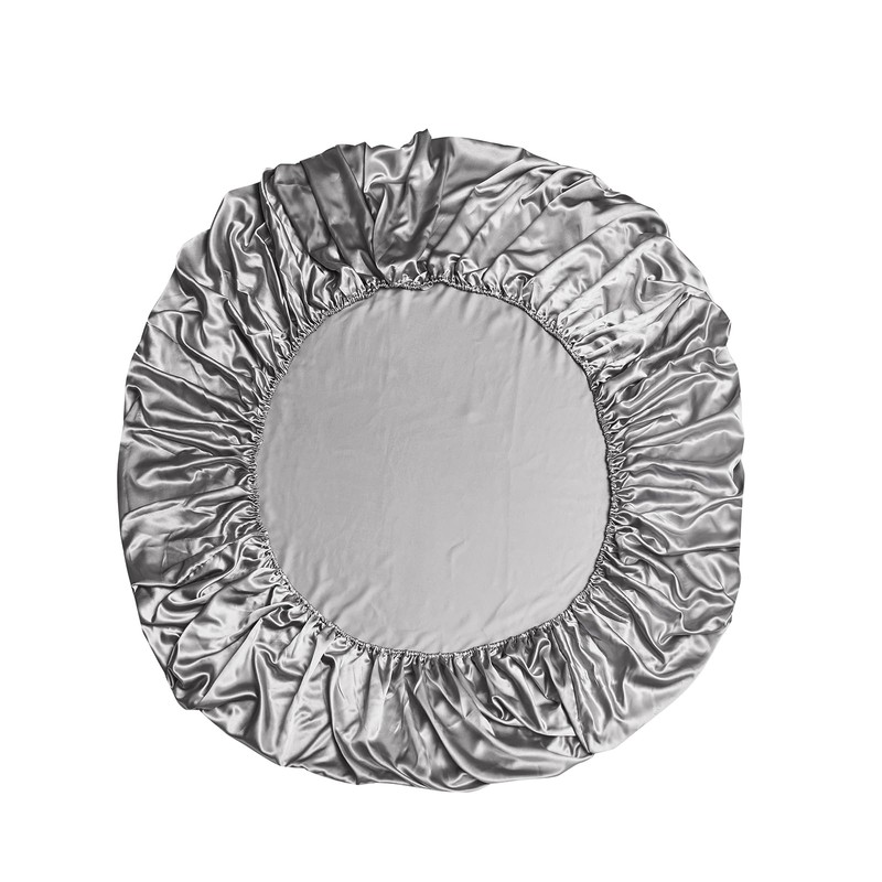 DuShow Satin Fitted Sheet Double Dark Grey,Silky Deep Pocket(35cm) Satin