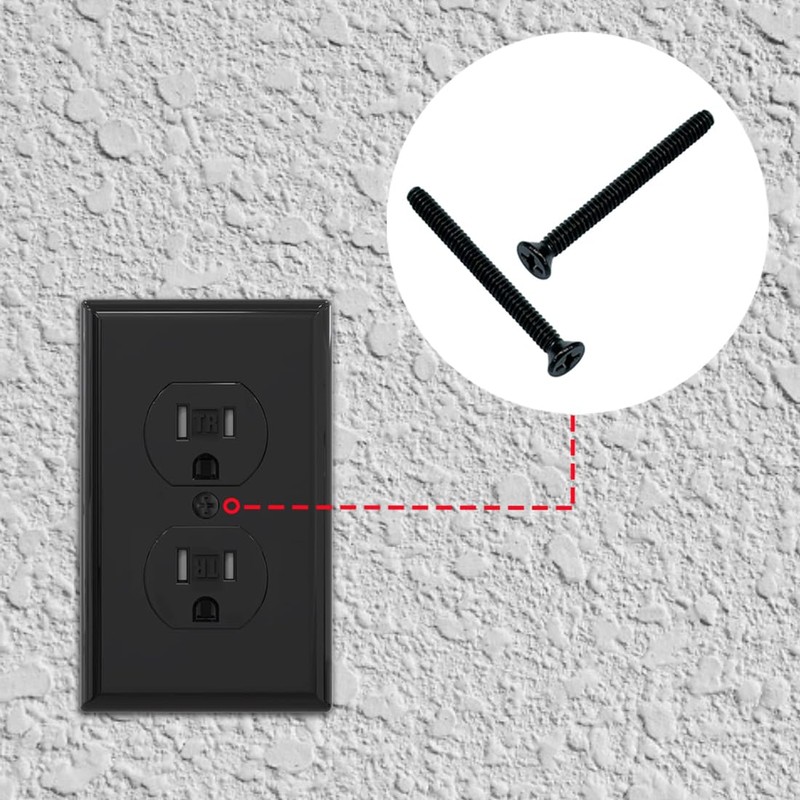Adiyer Extra Long Black Outlet Screws 40pcs 6-32 x 1-1/2