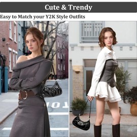 CATMICOO Y2K Bag for Women Small Shoulder Purse Cute Vintage Clutch Handbag