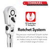 TOMMARS Flex-Head Stubby Ratchet Set, 1/4", 3/8", 1/2" Drive Flexible