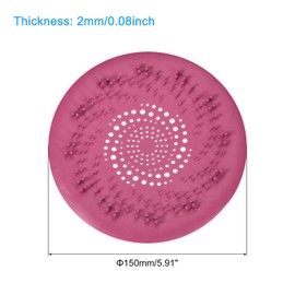 sourcing map Hair Drain Catcher, 5.91inch Round Tub Drain Covers Drain Protector with Suction Cup for Kitchen Bathroom Balcony, Red 2Pcs