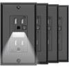 SOZULAMP Black Wall Outlet with Night Light,Electrical Tamper Resistant Receptacle,15