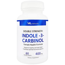 ML Naturals Double Strength Indole-3-Carbinol 400 mg (Hign Potency) 60 Vegetable Capsule (2 Month Supply), All-Natural, Promotes Healthy Detoxification, NSF-Certified & cGMP-Compliant.