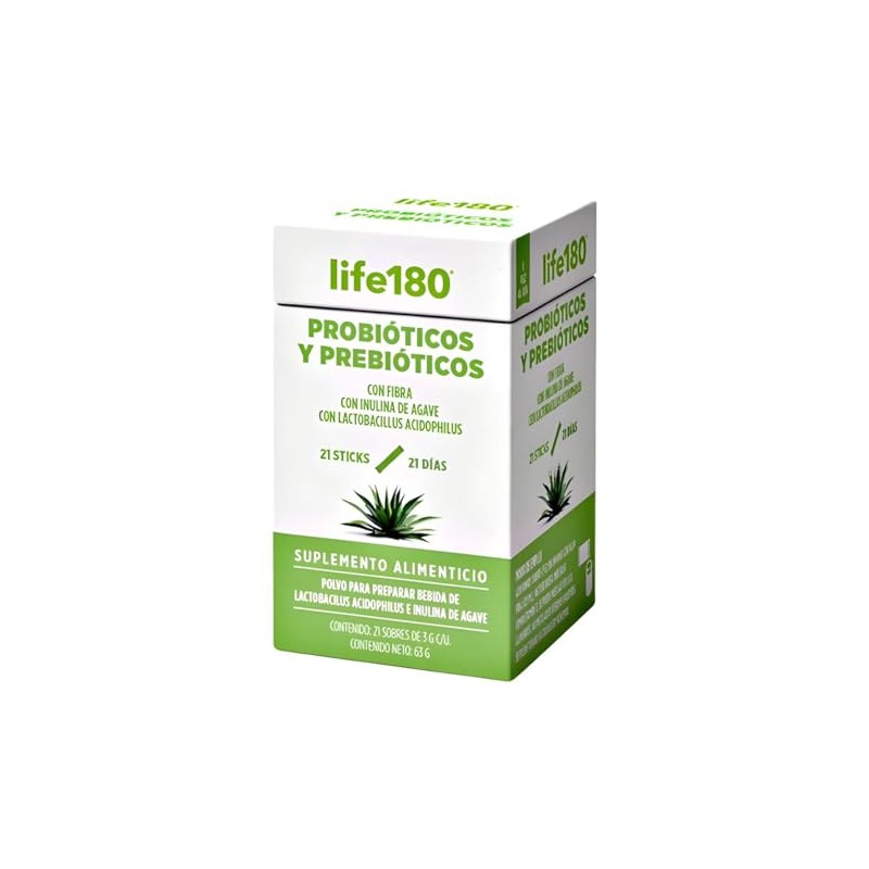 Life180 Probióticos y Prebióticos con Inulina de Agave, Sin Sabor,