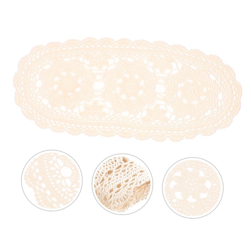 CAXUSD Cotton Crochet Rustic Table Runner Decorative Doily for Parties