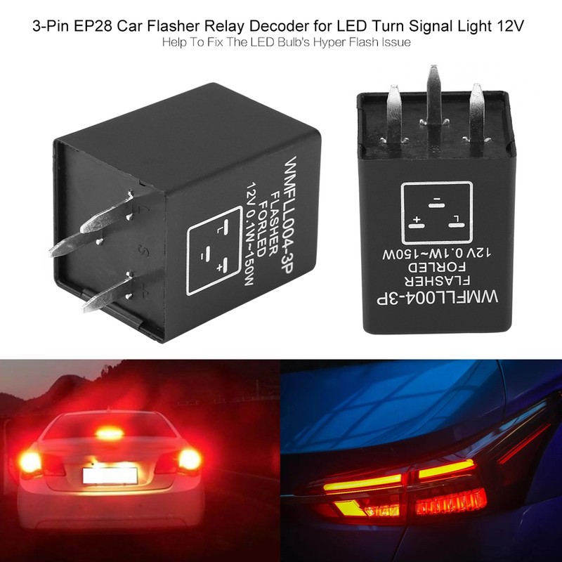 3-Pin EP28 Car Flasher Relay Decoder for LED Turn Signal