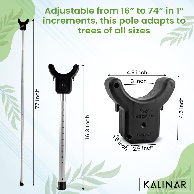 Kalinar Adjustable Aluminum Tree Support Pole with Tree Crutch –