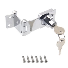 Door Lock Hasp Latchs, Collapsible Solid 304 Stainless Steel File Cabinet Lock Desk Drawer Lock, for 90 Degree and 180 Degree Drawers, Dabinets, Doors, Flip Barn Door (Individual Key)