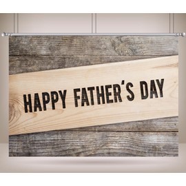 Loccor 5x3ft Fabric Happy Father Day Backdrop Rustic Wooden Board Happy Fathers Day Sign Background for Happy Father's Day Banner Photo Studio Props
